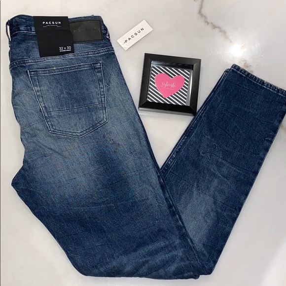 🔥PacSun Destroy Splatter Stacked Skinny Jeans NWT - Picture 6 of 8